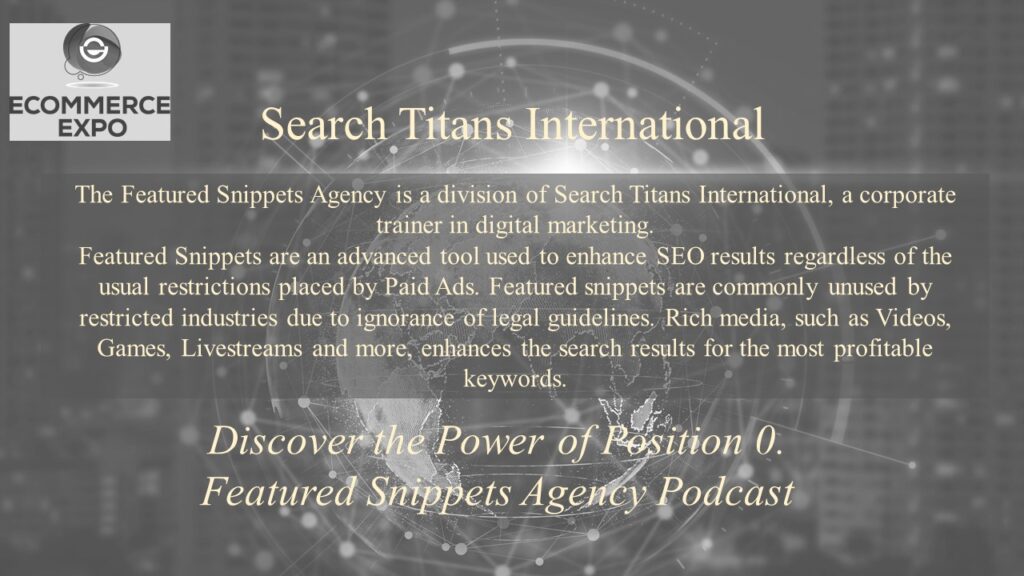 The Featured Snippets Agency is a division of Search Titans International, a corporate trainer in digital marketing.